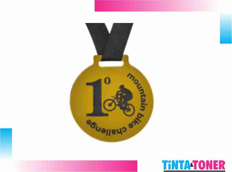 MEDALLA BICAPA ORO / PLACA - 6,5 CM DE DIAMETRO