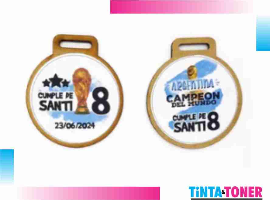 MEDALLA EN MDF CON ADHESIVO FULL COLOR - 6,5 CM DIAMETRO