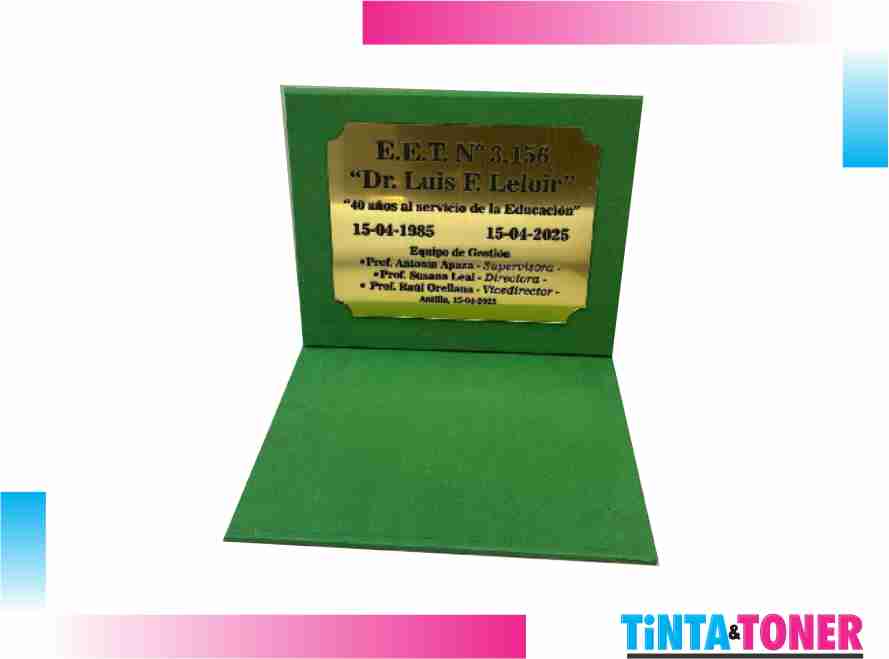 MOD 301 - RECONOCIMIENTO TIPO LIBRO / TRIPTICO CON BICAPA ORO / PLATA - 17 X 21 CM